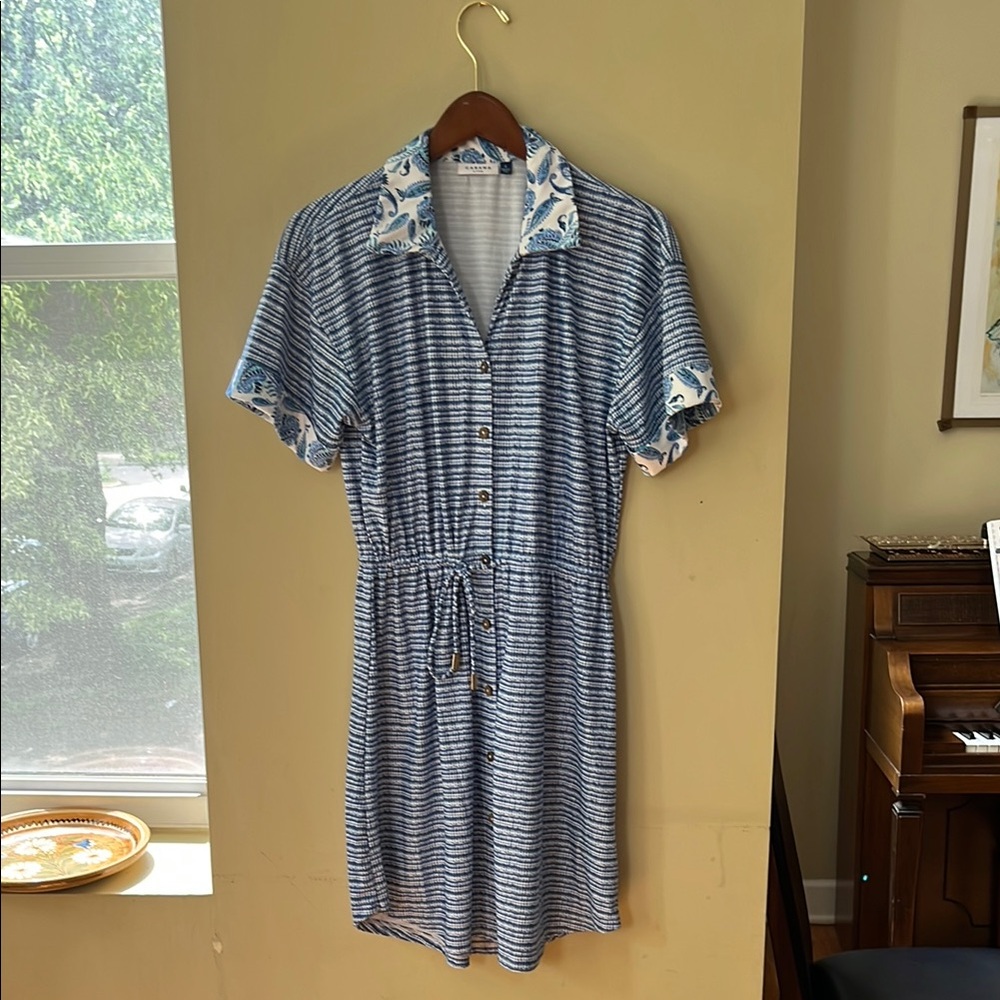 Cabana Life Blue Patterned “Charleston” Shirt Dress S - Picture 3 of 15